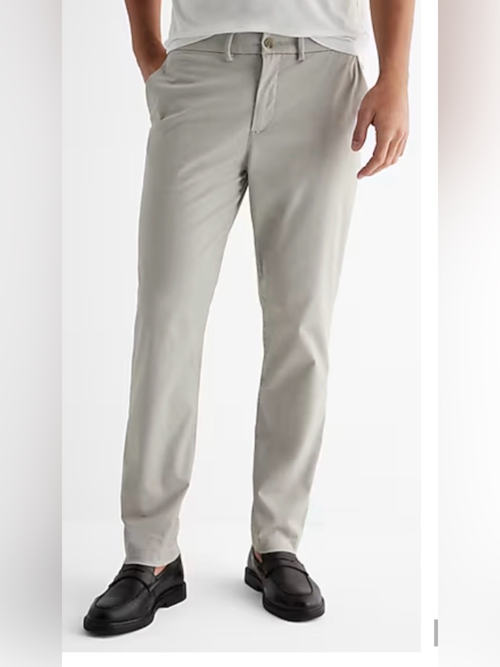 NEW EXPRESS STONE GRAY ATHLETIC SLIM HYPER STRETCH CHINO PANTS SIZE 30x30 30
